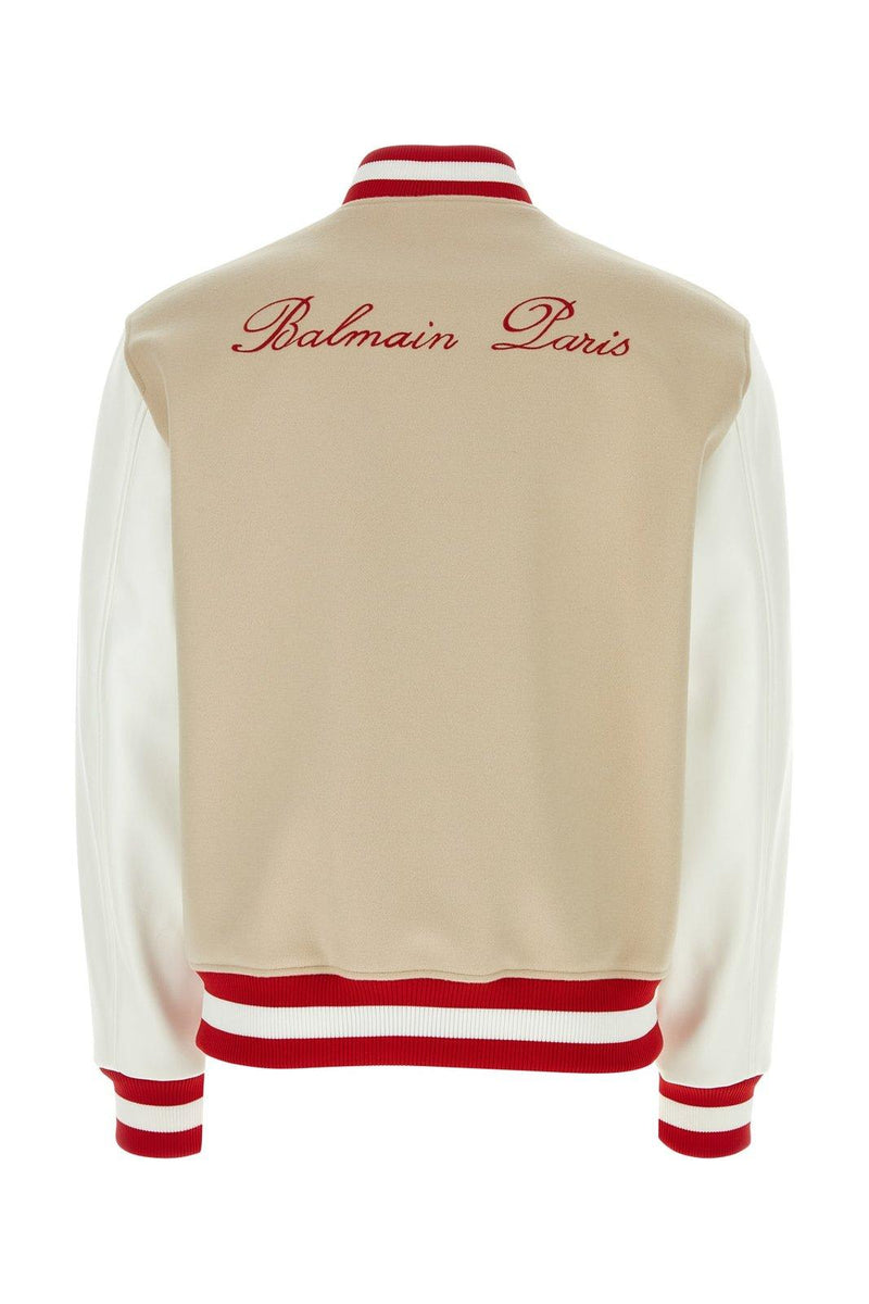 Balmain Logo Embroidered Varsity Jacket - Men