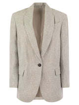 Brunello Cucinelli Lessivé Linen Canvas Jacket - Women