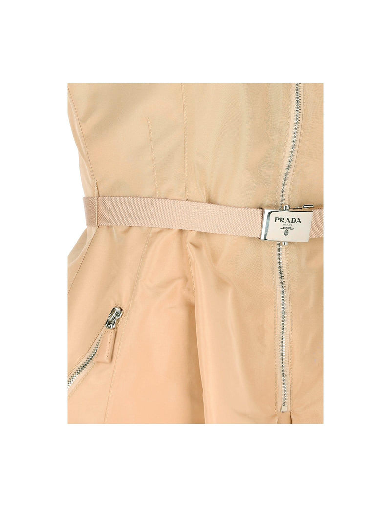Prada Powder Pink Dress With Zip And Belt - Women - Piano Luigi