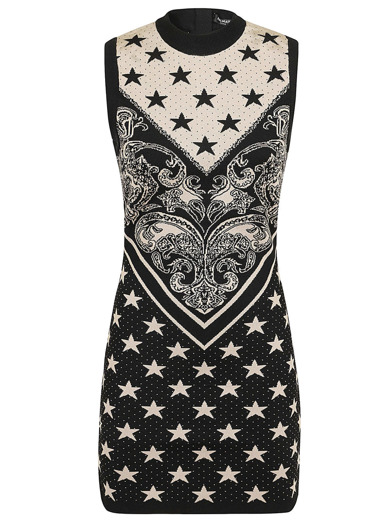 Balmain Sl Paisley &amp; Stars Knit Short Dress - Women