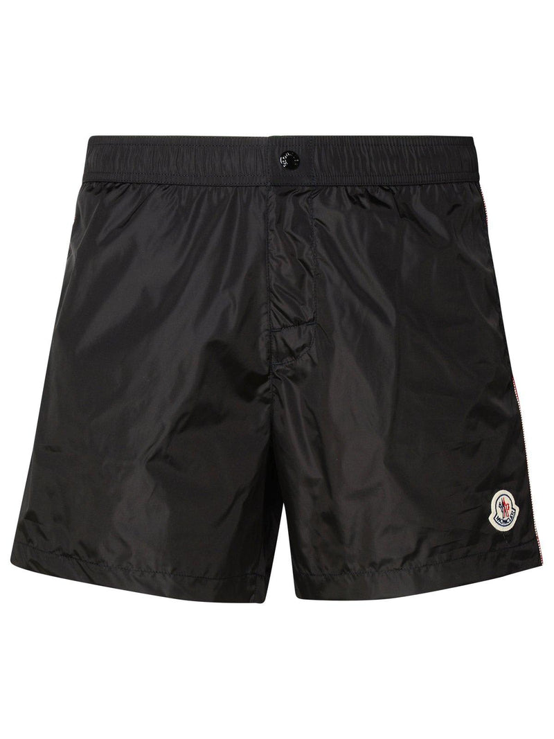 Moncler Logo Patch Drawstring Swim Shorts - Men