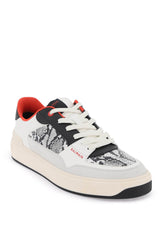 Balmain B-court Flip Sneakers In Python-effect Leather - Men