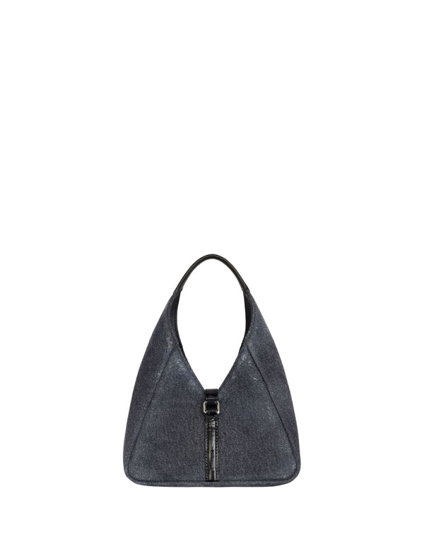 Givenchy G-hobo Mini Bag In Black Washed Denim - Women