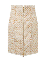 Balmain Tweed Skirt With Front Golden Buttons - Women