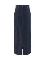 Denim Long Skirt Brunello Cucinelli - Women