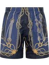 Versace Nautical-printed Drawstring Swim Shorts - Men