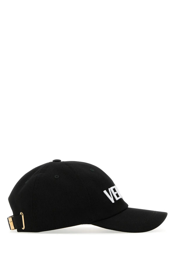 Versace Black Cotton Baseball Cap - Women