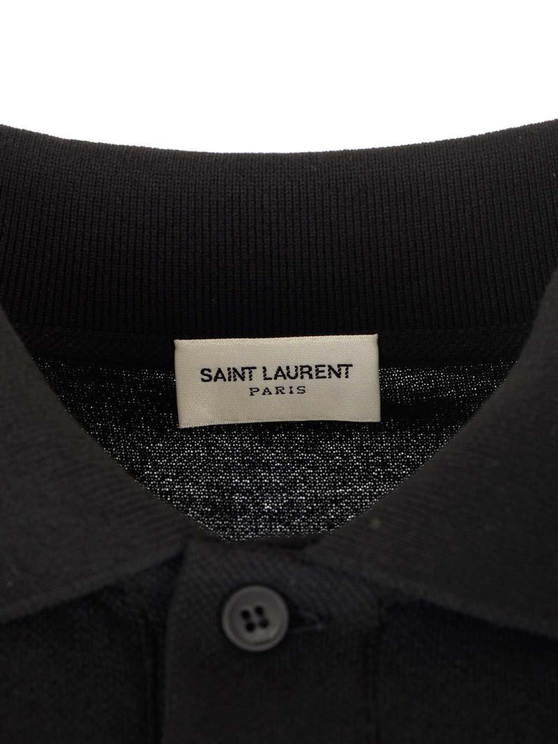 Saint Laurent Button Detailed Long-sleeved Polo Shirt - Men