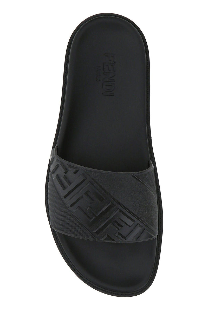 Fendi Black Rubber Slippers - Men