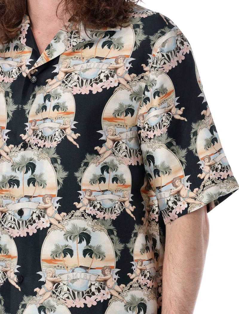 AMIRI All Over Palm Bowling Shirt - Men