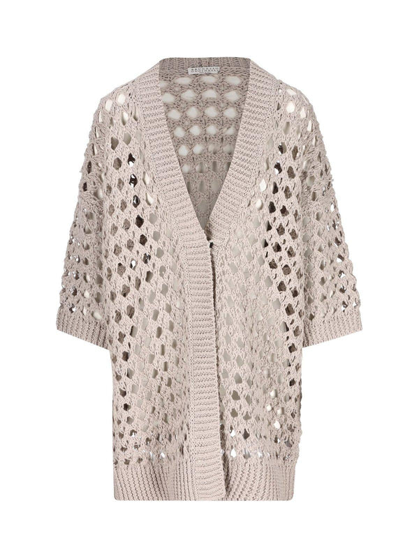 Brunello Cucinelli Open-knitted Straight Hem Cardigan - Women