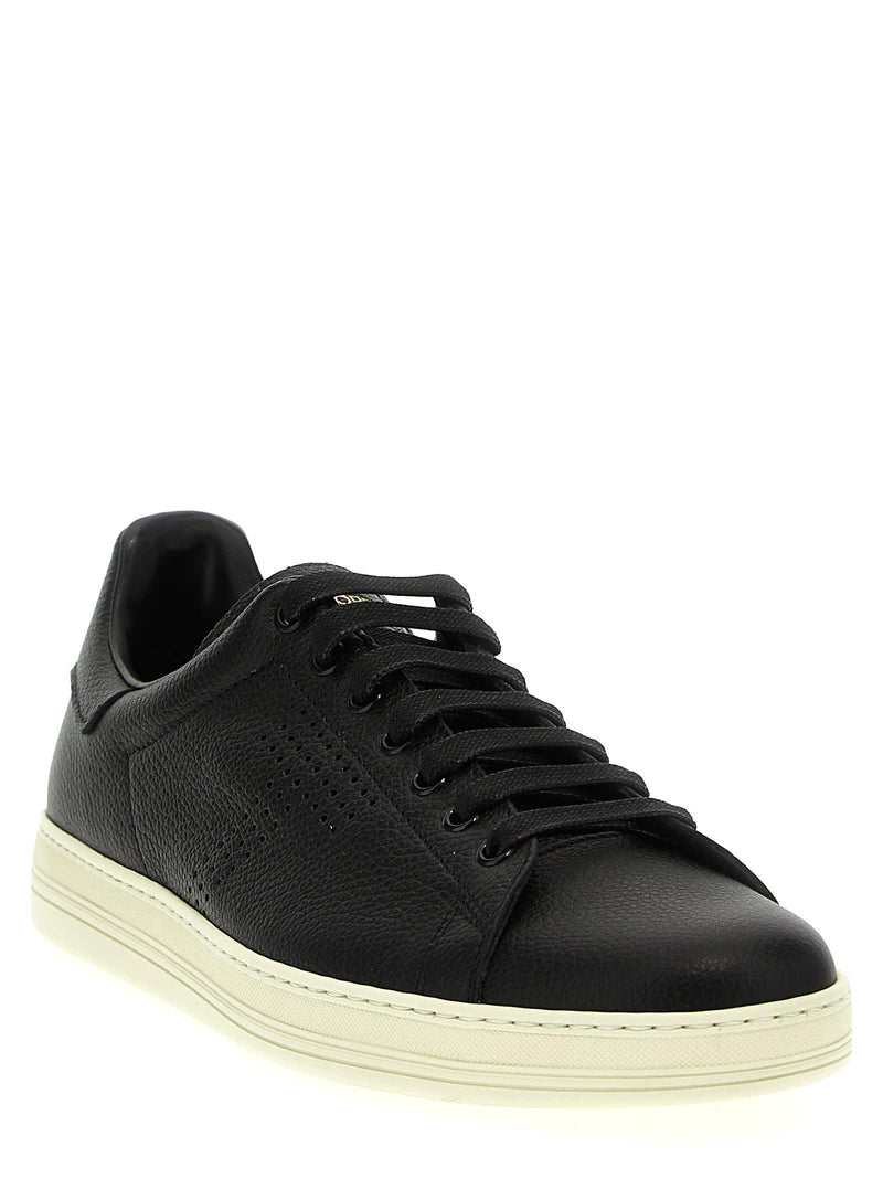 Tom Ford Logo Leather Sneakers - Men - Piano Luigi