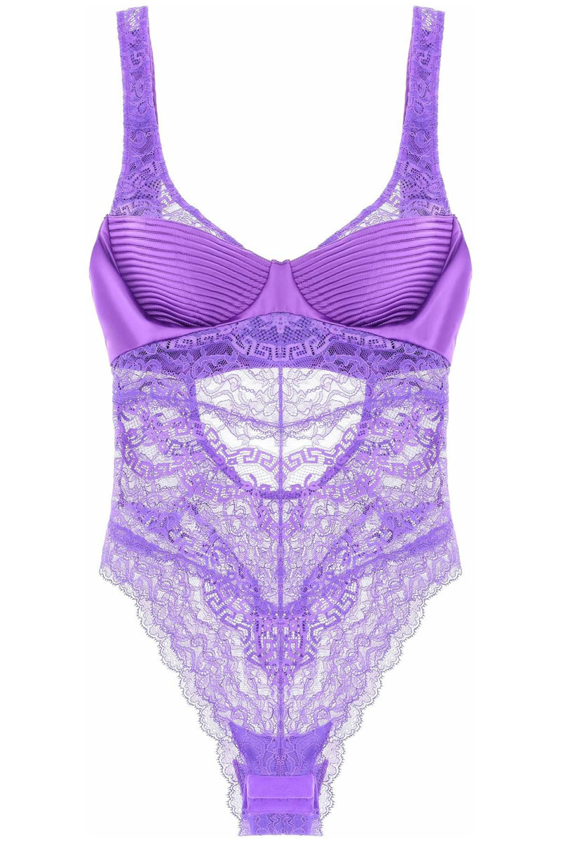 Versace Satin And Lace Bodysuit - Women - Piano Luigi