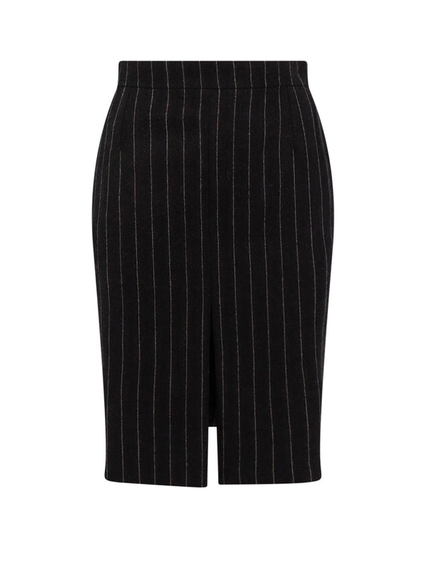 Saint Laurent Pinstriped Wool Skirt - Women