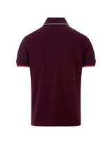 Moncler Red Short-sleeved Polo With Embroidered Logo - Men