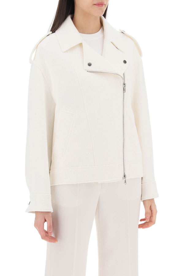 Brunello Cucinelli Cotton-linen Biker Jacket - Women