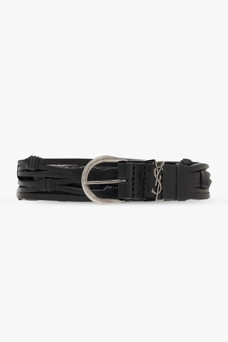 Saint Laurent Croissant De Lune Buckled Thin Belt - Men - Piano Luigi