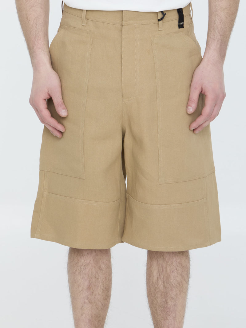 Fendi Canvas Bermuda Shorts - Men