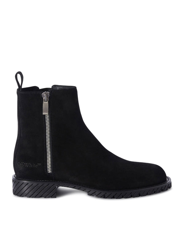 Off-White Military Suede Ankle Boot Black - Men