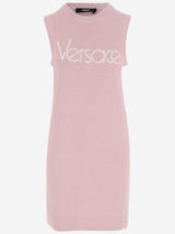 Versace Stretch Cotton Dress With Logo - Women