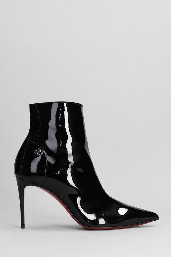 Christian Louboutin Sporty Kate Booty High Heels Ankle Boots In Black Patent Leather - Women - Piano Luigi