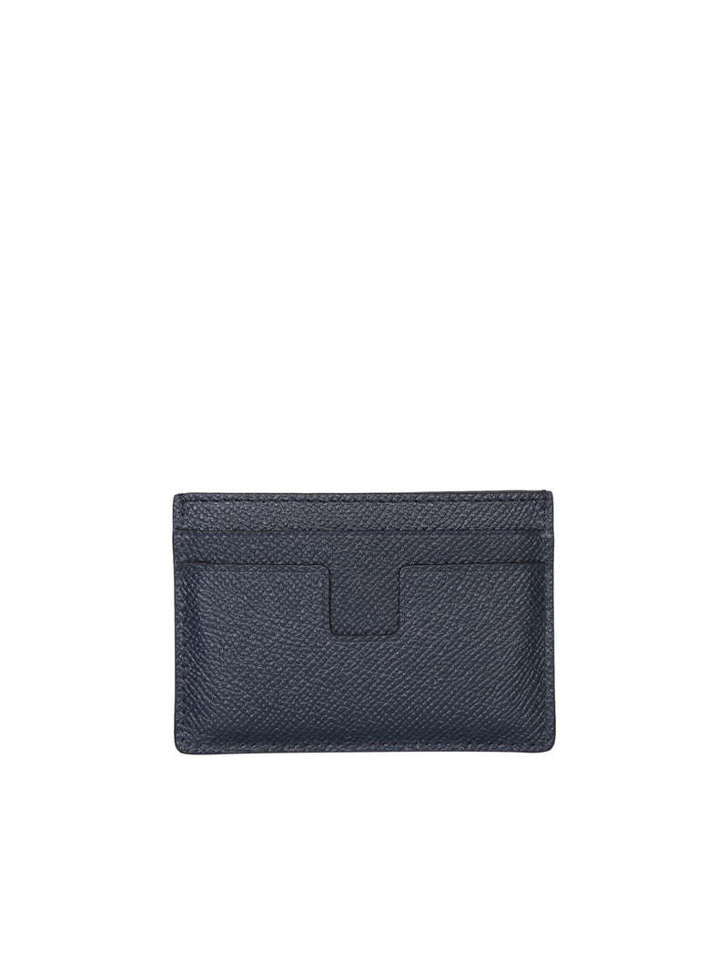 Tom Ford Small Grain 4 Slots Blue Cardholder - Men - Piano Luigi