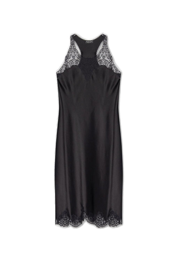 Balenciaga Satin Strappy Midi Dress - Women