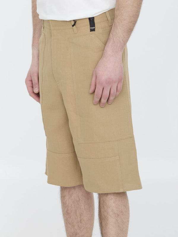 Fendi Canvas Bermuda Shorts - Men