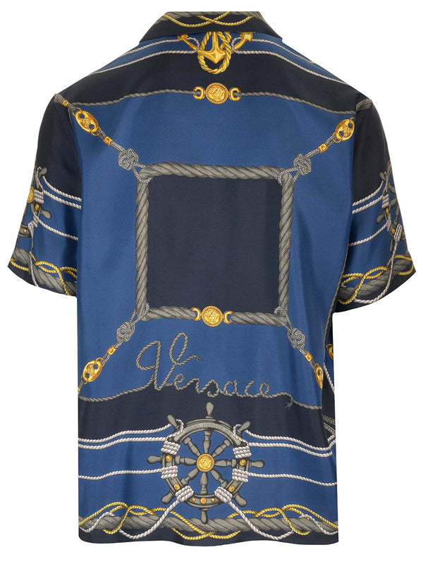 Versace Nautical Print Silk Shirt - Men