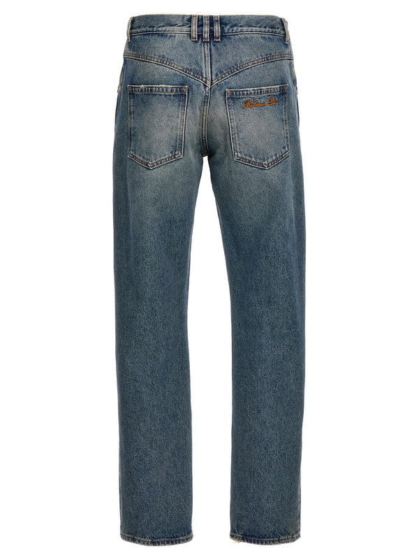 Balmain Logo Embroidery Denim Jeans - Men