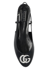 Gucci Logo Embellished Slingback Flats - Women