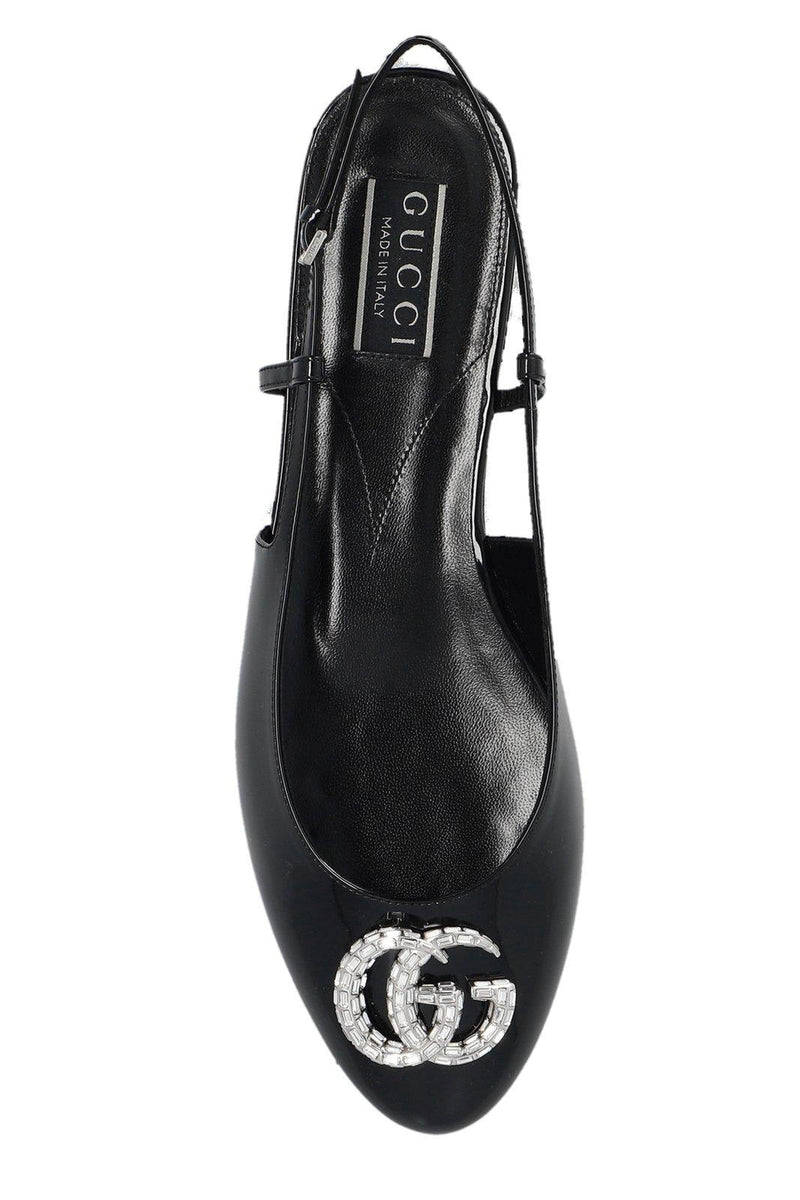 Gucci Logo Embellished Slingback Flats - Women