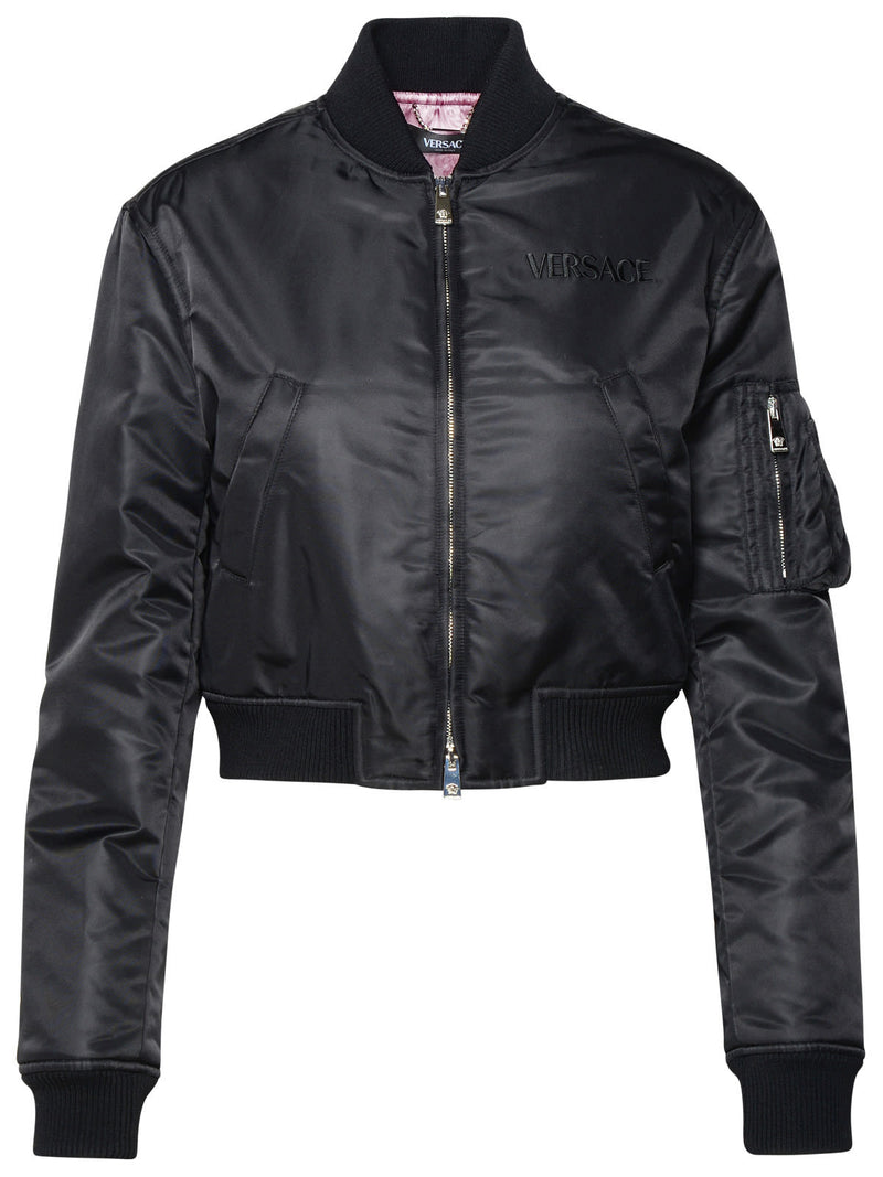 Versace Black Nylon Bomber Jacket - Women