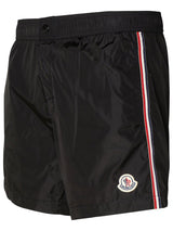 Moncler Logo Patch Drawstring Swim Shorts - Men