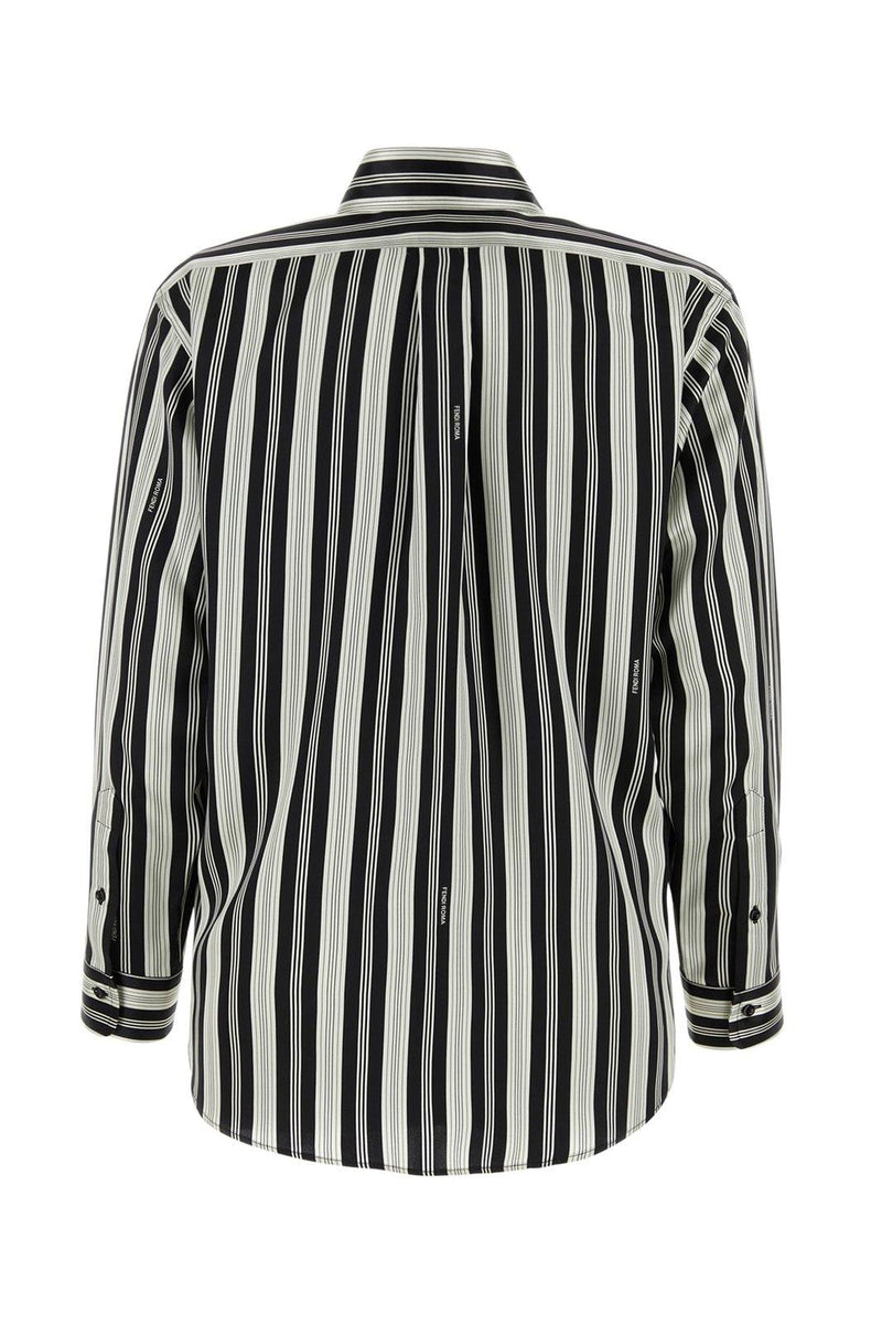 Fendi Striped Collared Long-sleeve Shirt - Women