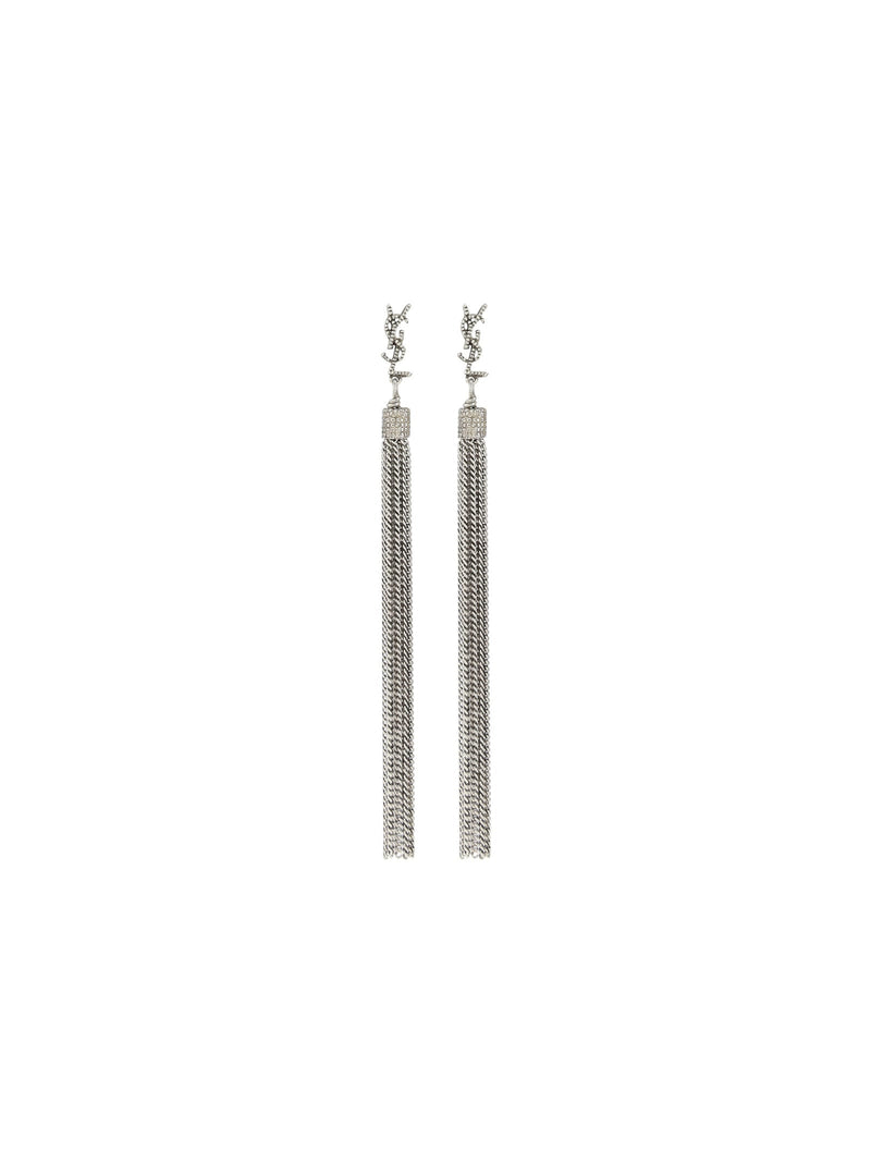 Saint Laurent Silver Brass Blend Loulou Earrings - Women