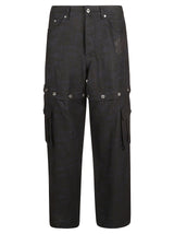 Off-White 90s Logo Linen Cargo Trousers - Men