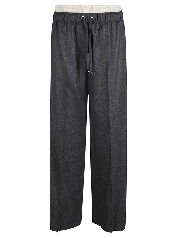 Brunello Cucinelli Elastic Waist Layered Straight Leg Trousers - Women