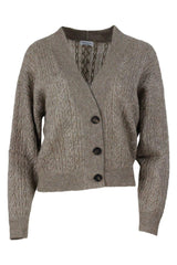 Brunello Cucinelli Cable Knit Wool Blend Cardigan Sweater - Women - Piano Luigi