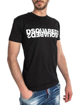 Dsquared2 Black T-shirt Mirrored Logo - Men - Piano Luigi