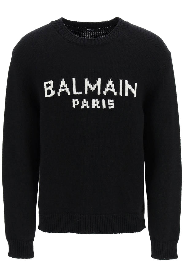 Balmain Black Pullover With Inlaid Logo - Men