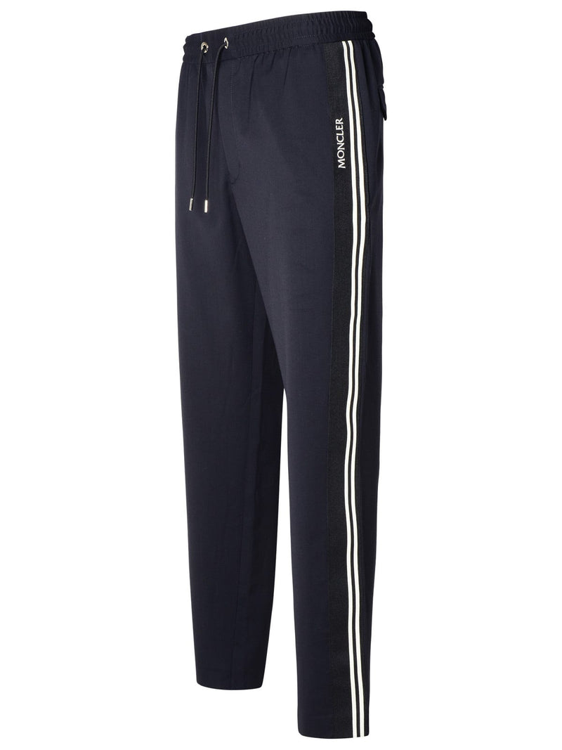 Moncler Navy Virgin Wool Blend Sporty Pants - Men