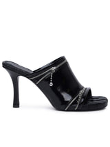 Burberry peep Black Leather Sandals - Women