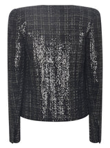 Balmain Open Front Crystal Embellished Tweed Cardigan - Women