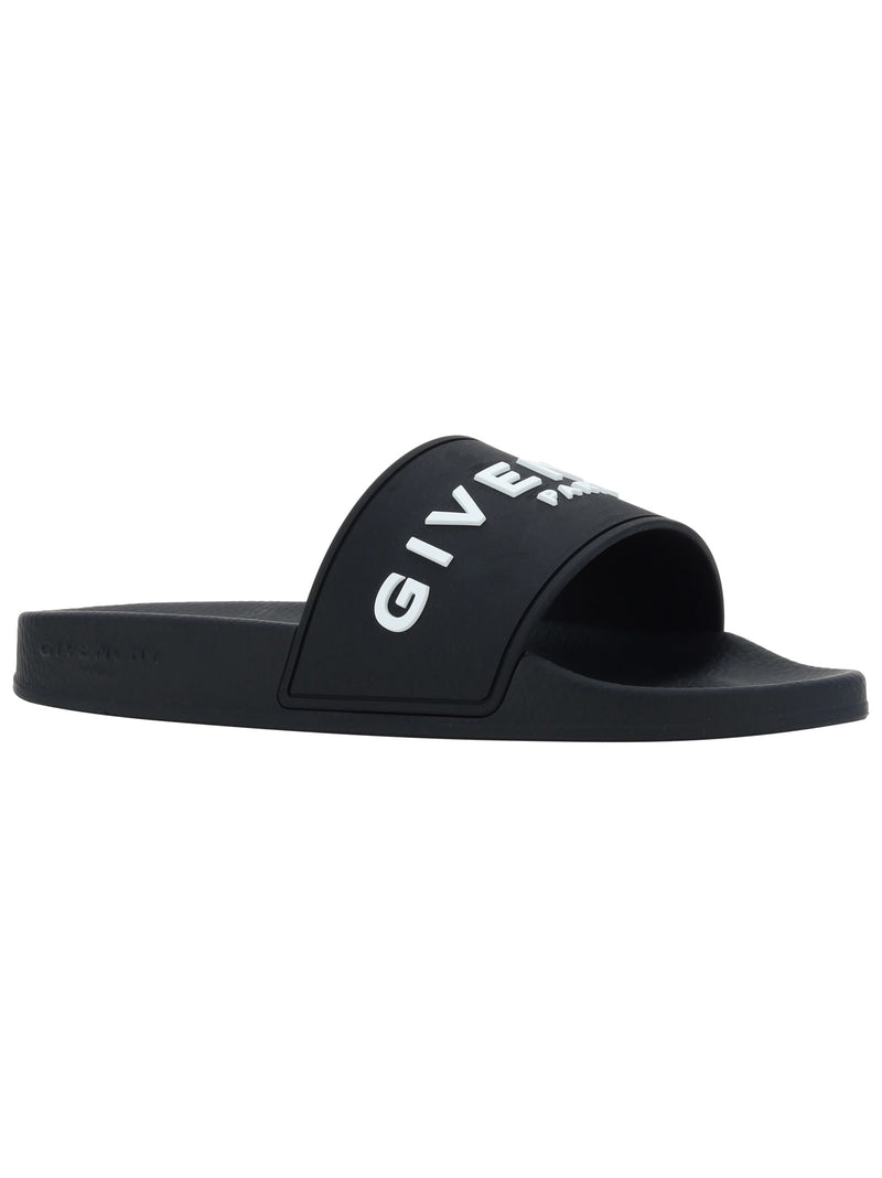 Givenchy Logo Detail Rubber Slides - Women