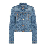 Versace Barocco-printed Button-up Denim Jacket - Women