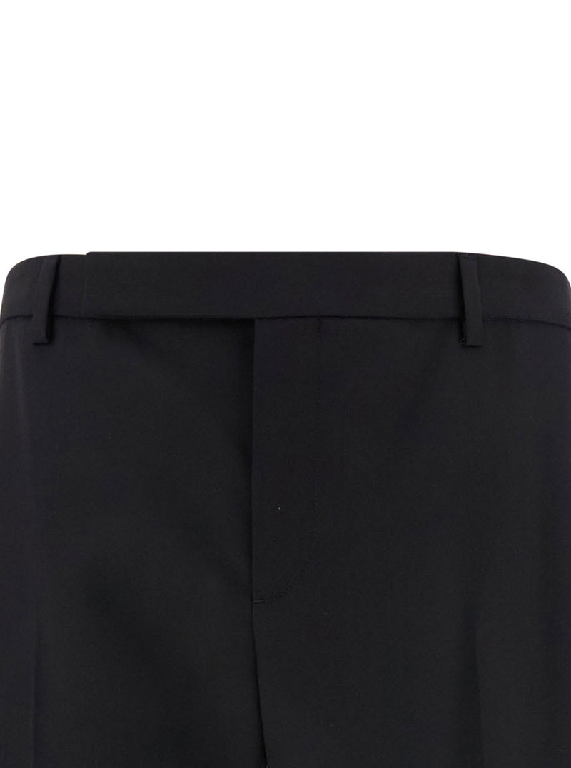 Saint Laurent Black Tailored Pants With Front Pinces In Wool Man - Men