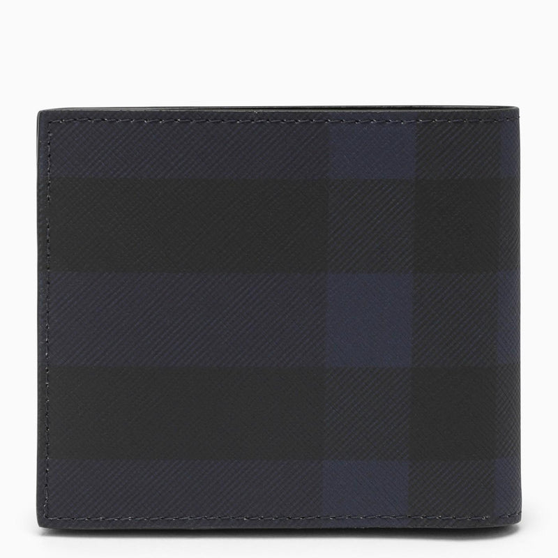 Burberry Check Pattern Navy Blue Wallet - Men