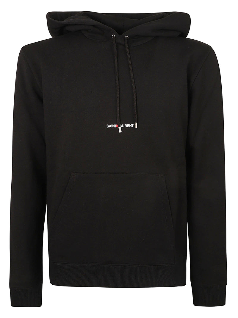 Saint Laurent Regular Logo Embroidered Hoodie - Men