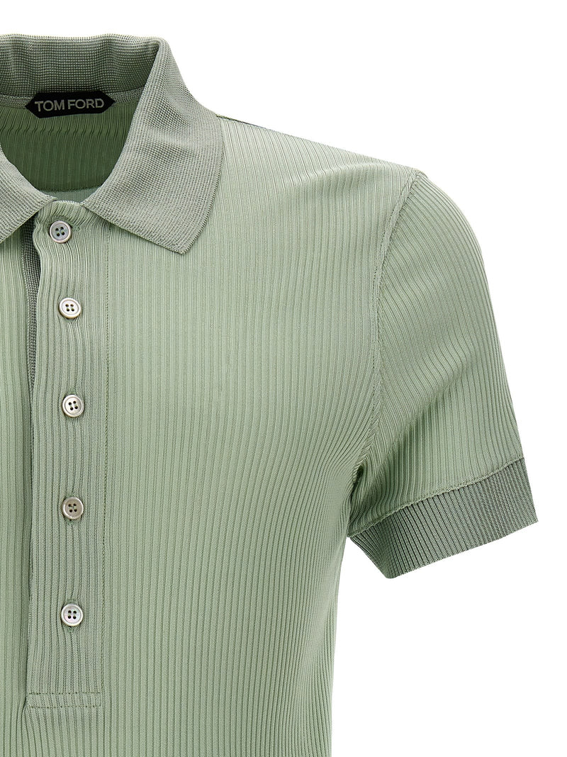 Tom Ford Ribbed Viscose Polo Shirt - Men